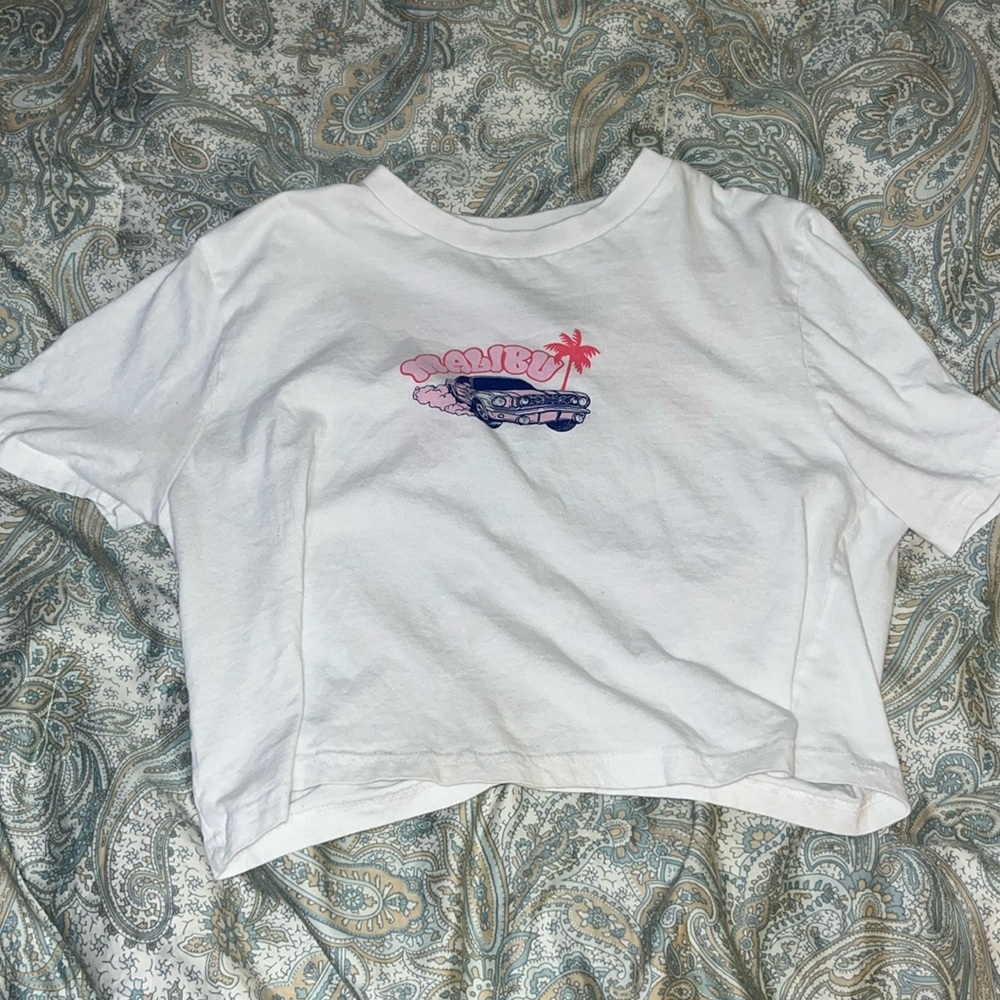 90s’ Cropped Tee Shirt, Malibu West Coast, Good Times all the Time, Corvet